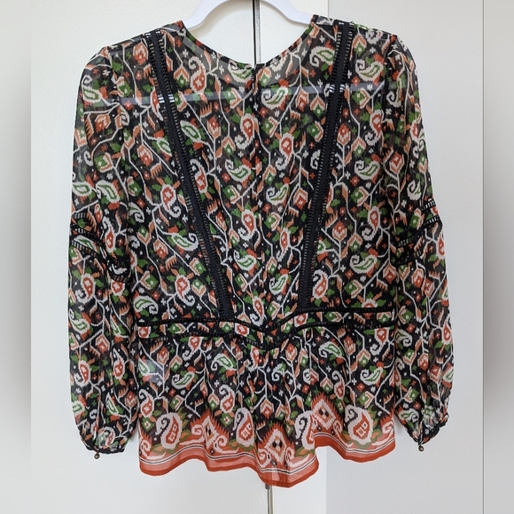 Veronica Beard Cabo Boho Paisley printed silk blouse sz 6 - Picture 2 of 10